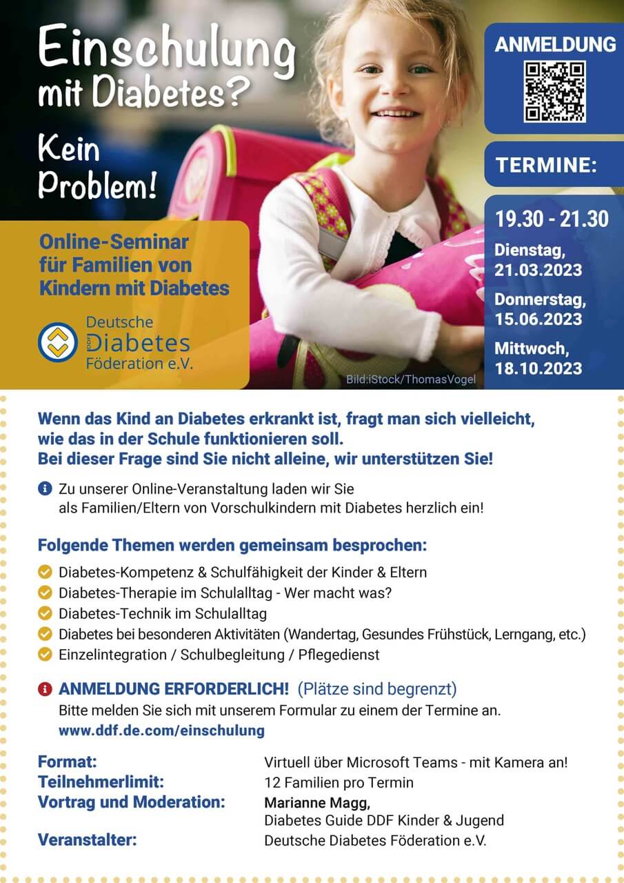 Einschulung mit Diabetes Werbung